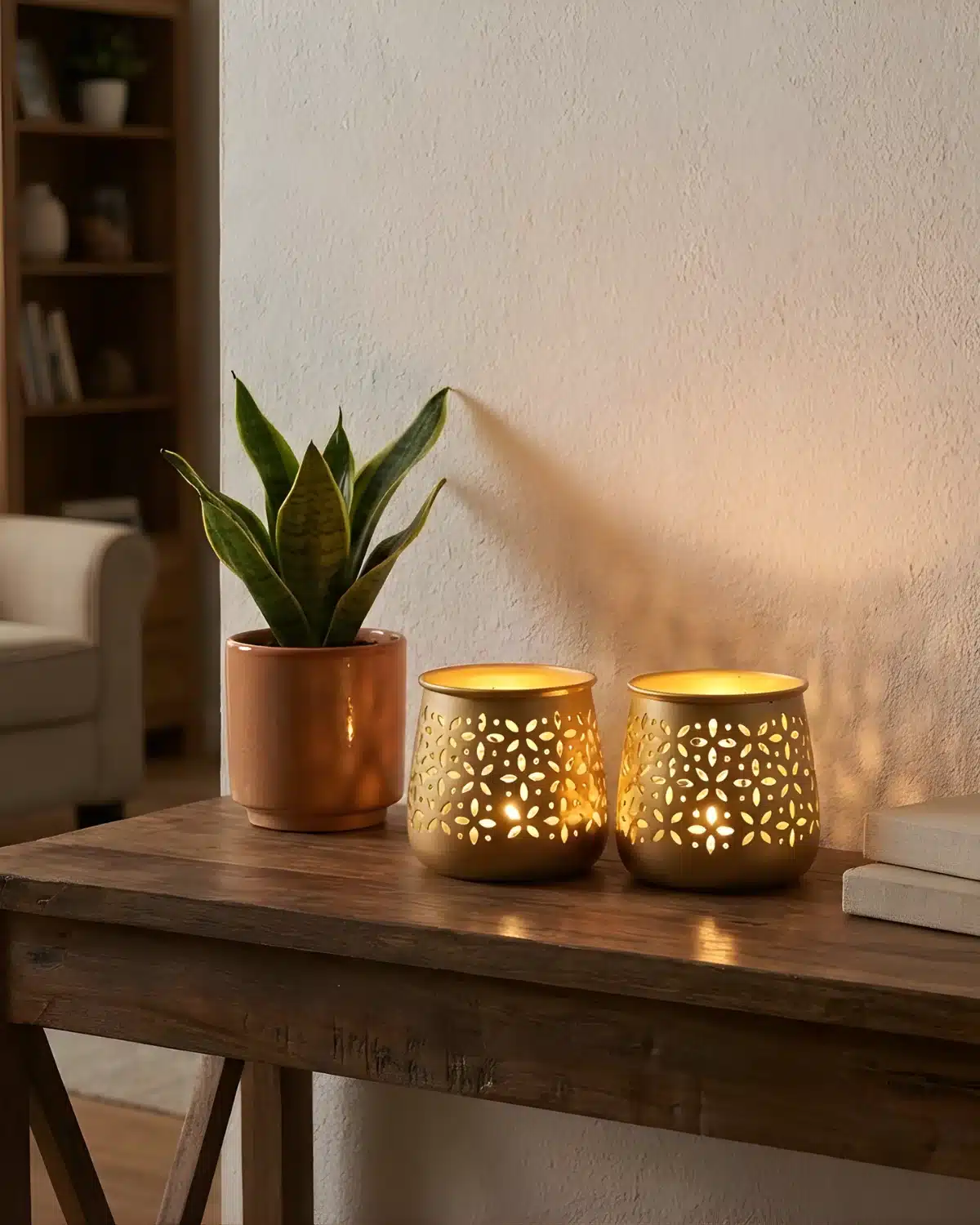 Brass Cutwork Tealight Holder