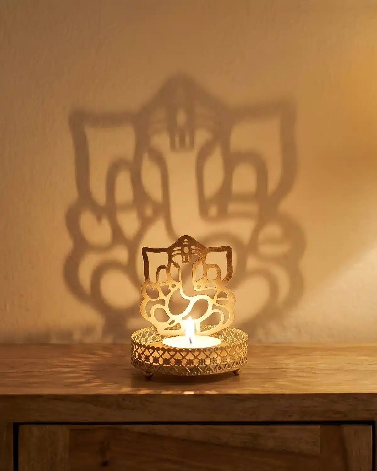 Brass Ganesha Diya Tealight Holder