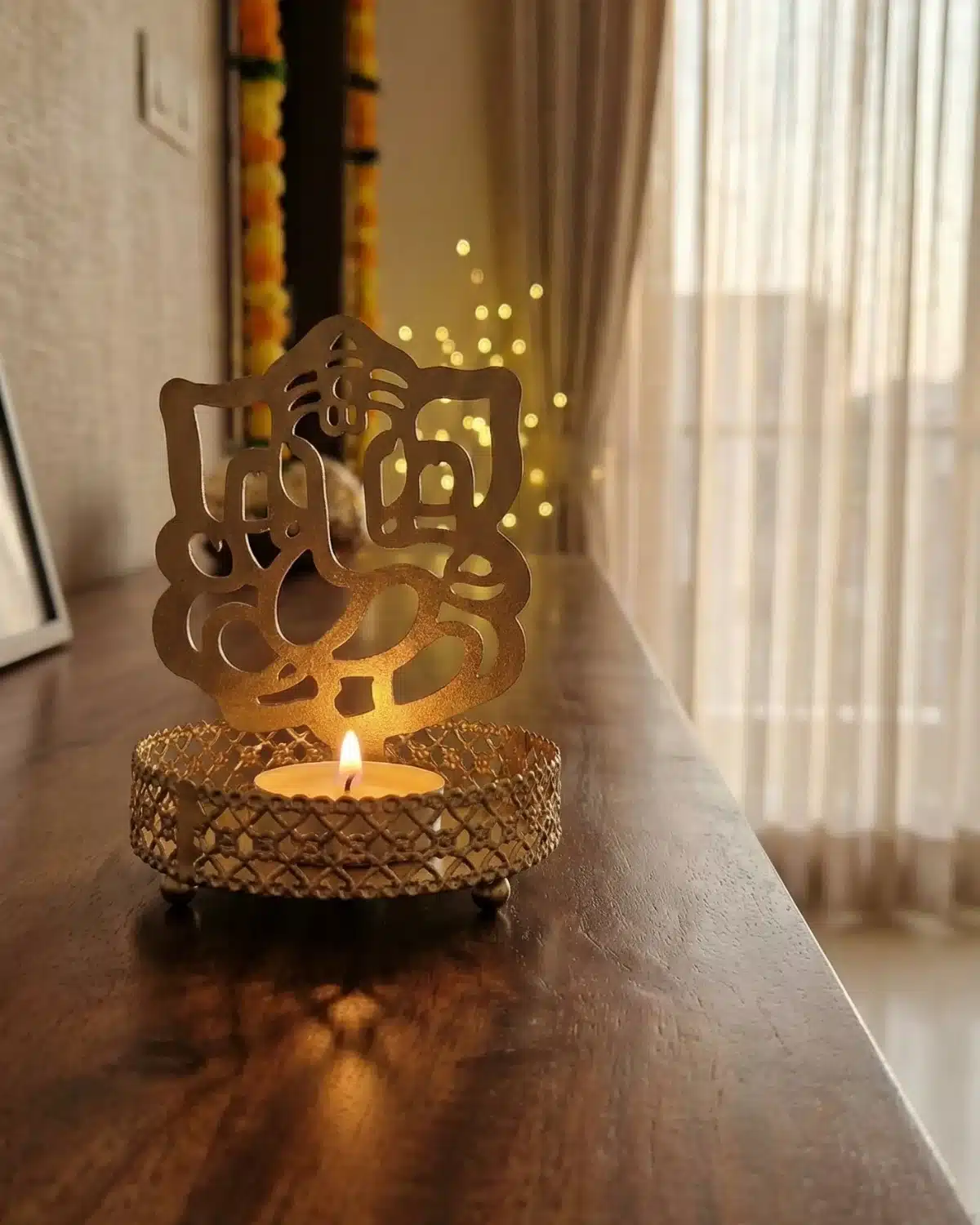 Brass Ganesha Diya Tealight Holder