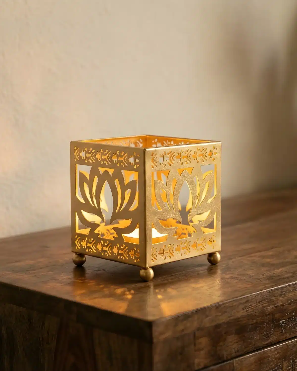 Brass Lotus candle Holder