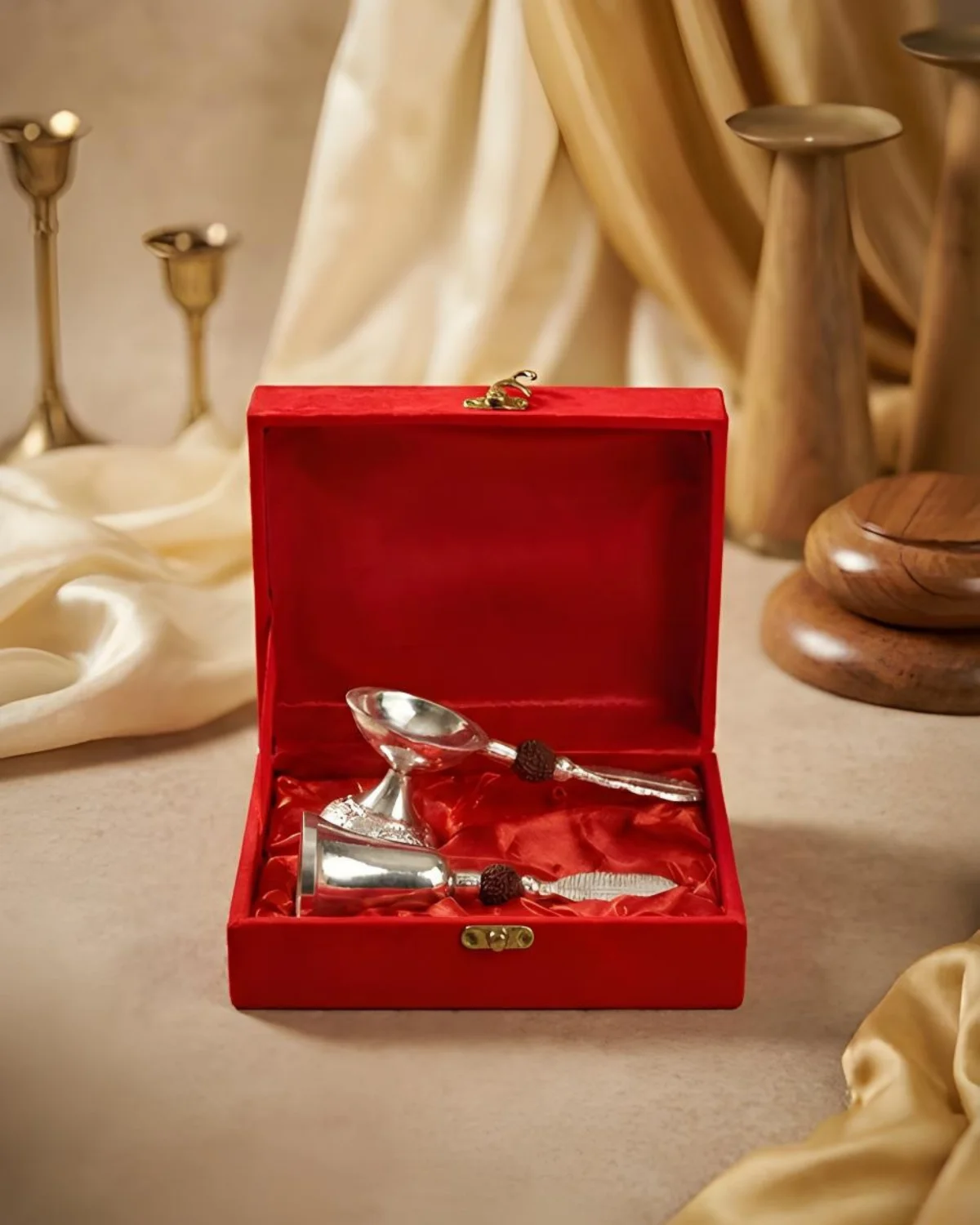 Divine German-Silver Plated Pooja Set