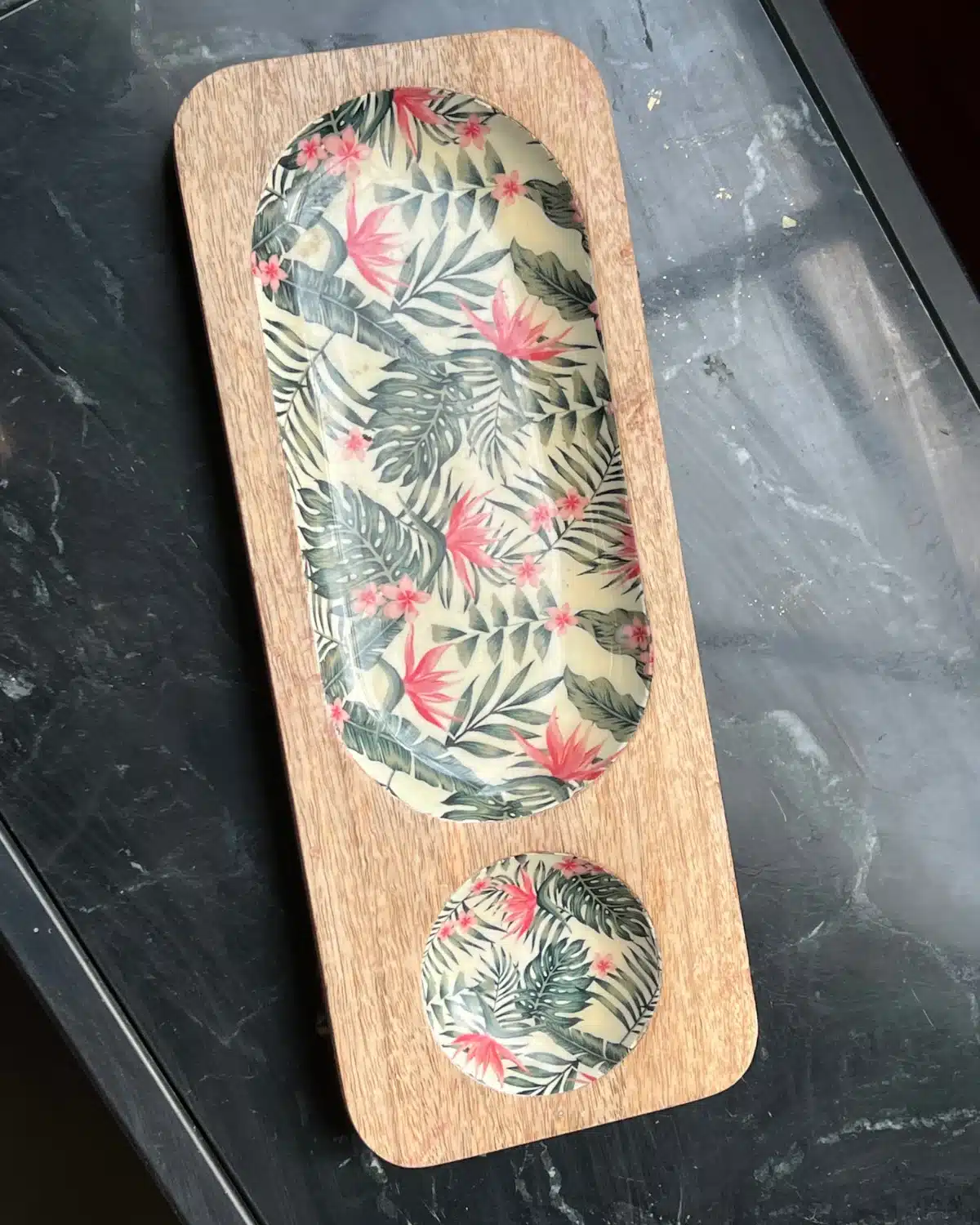 Handcrafted wooden Snack & Dip Platter