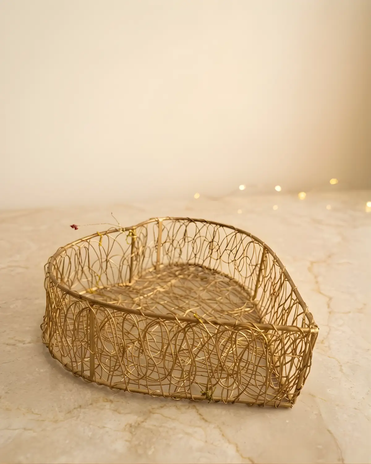 Premium Gold Metal Wire Storage Tray – Decorative Organizer Basket