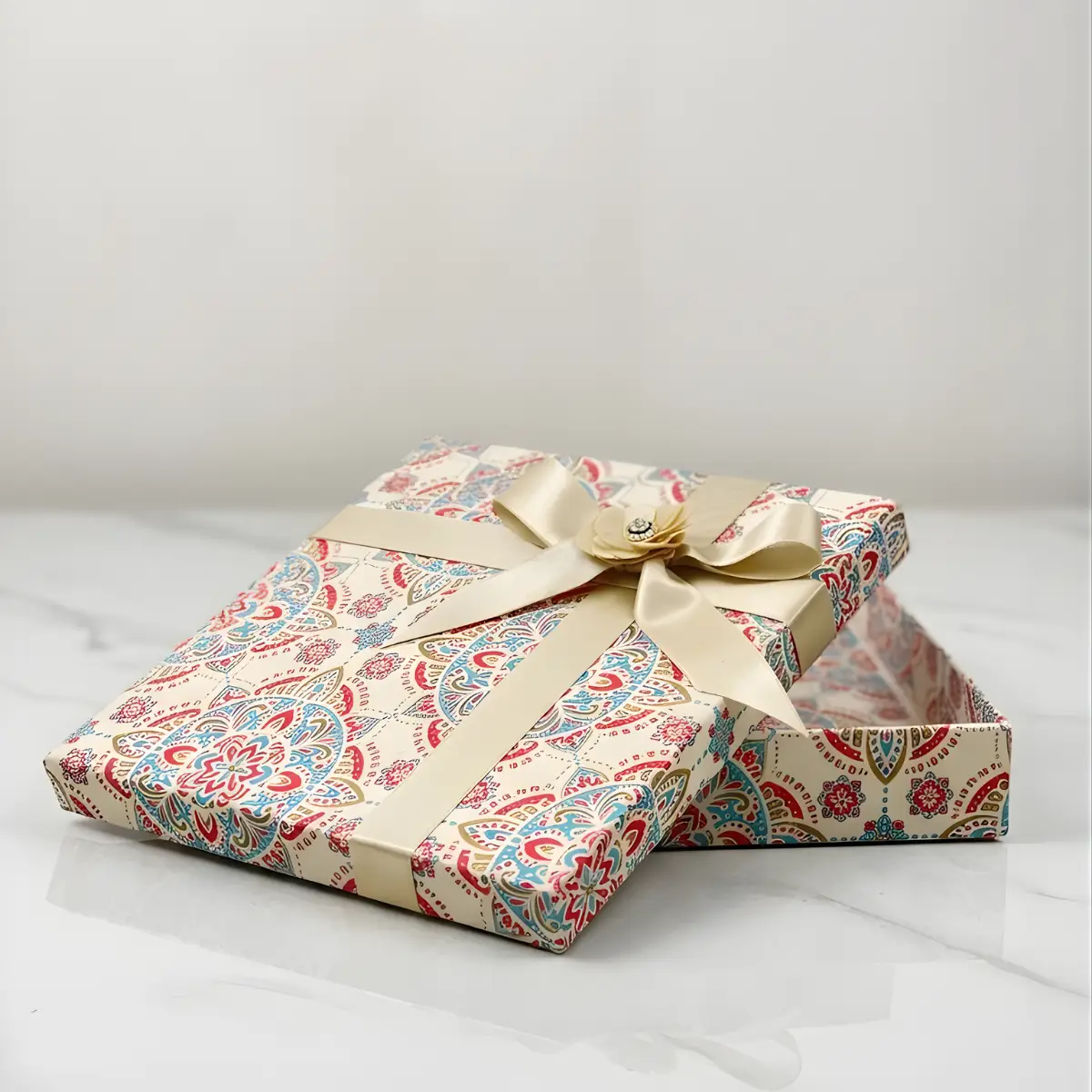 Premium Decorative Gift Box with Ribbon & Floral Bow