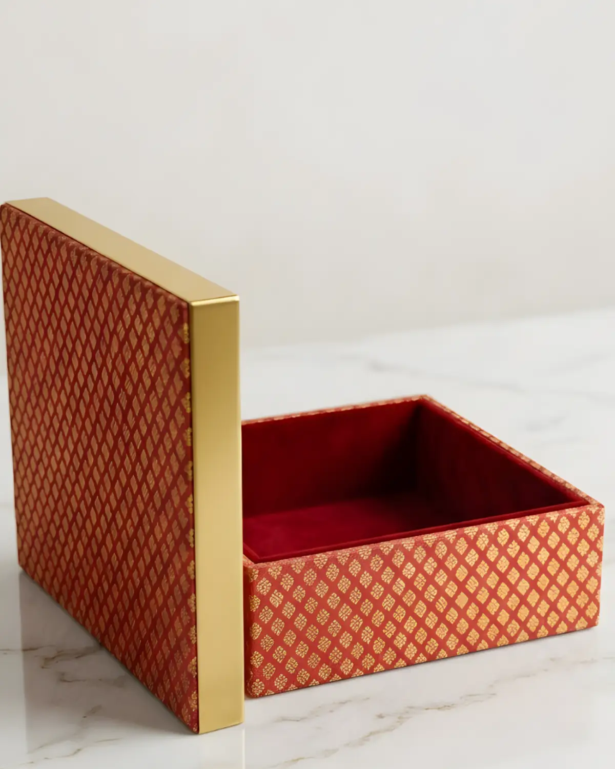 Luxury Red & Gold Decorative Gift Box with Lid