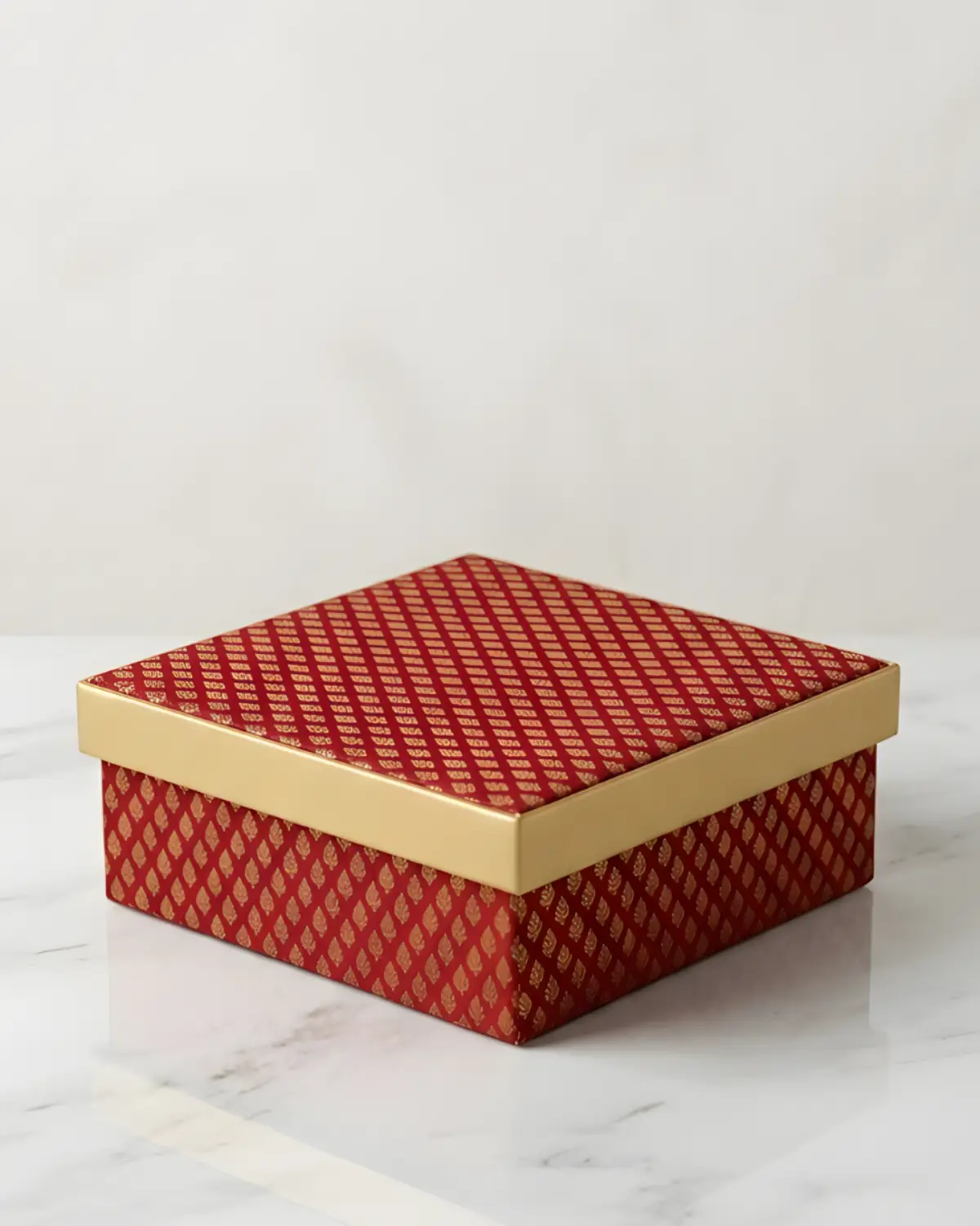 Luxury Red & Gold Decorative Gift Box with Lid
