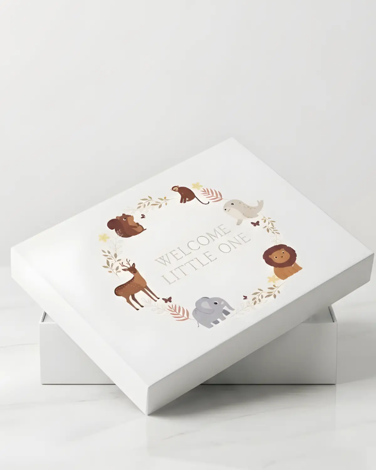 Safari Theme Baby Gift Hamper Box | “Welcome Little One” Premium Newborn Baby Gift Box