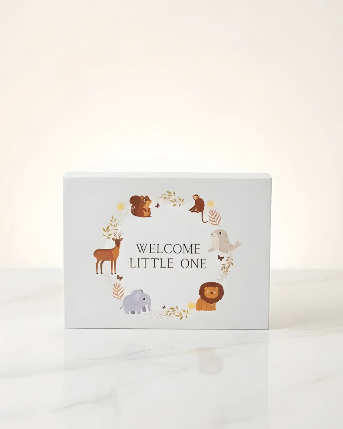 Safari Theme Baby Gift Hamper Box | “Welcome Little One” Premium Newborn Baby Gift Box