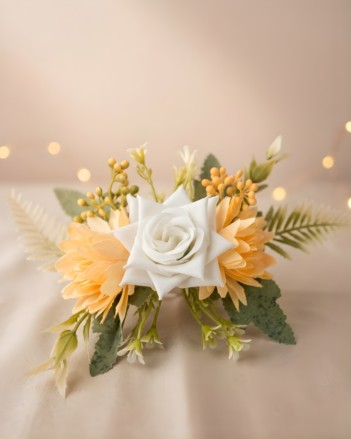 Titlli Premium Artificial Peony Flower Arrangement – Burgundy & Blush Pink with Golden Foliage (Set of 2)